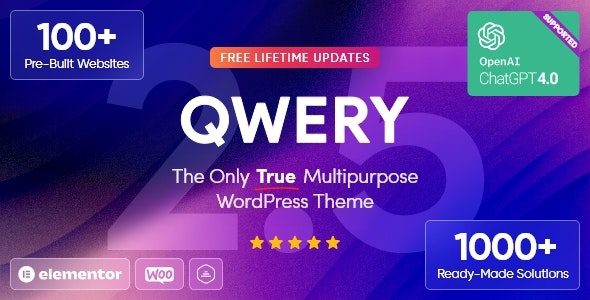 Qwery 3.4.1 – 多用途商业WordPress和WooCommerce主题 + ChatGPT